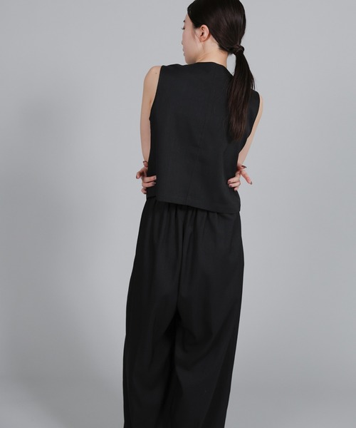 select MOCA Et（セレクトモカエト）の「【Et】Mannish Vest and Tuck Pants Set【セットアップ】（セットアップ・レディース・ベージュ/ブラック・LARGE/MEDIUM）」の20枚目の写真