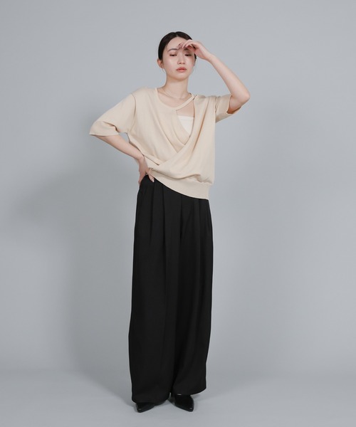 select MOCA Et（セレクトモカエト）の「【Et】Mannish Vest and Tuck Pants Set【セットアップ】（セットアップ・レディース・ベージュ/ブラック・LARGE/MEDIUM）」の21枚目の写真
