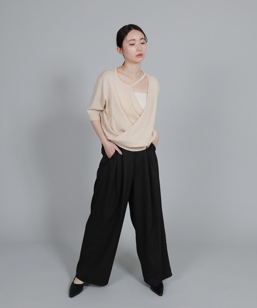 select MOCA Et（セレクトモカエト）の「【Et】Mannish Vest and Tuck Pants Set【セットアップ】（セットアップ・レディース・ベージュ/ブラック・LARGE/MEDIUM）」の22枚目の写真