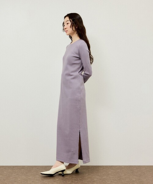 ADAM ET ROPE'（アダムエロペ）の「BOTANICAL DYED  DRESS（ワンピース・レディース・チャコールグレー/キナリ/ラベンダー・1/2）」の8枚目の写真