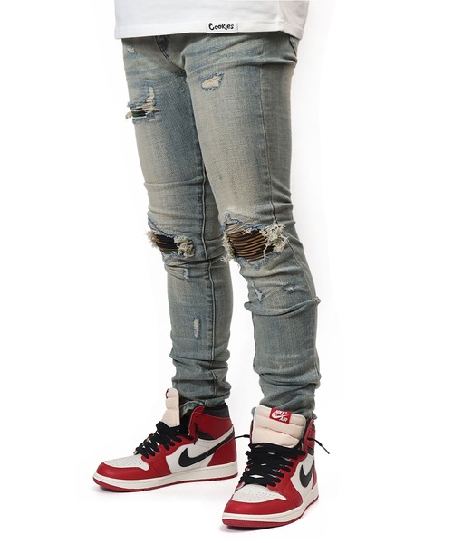 mnml(ミニマル)の「mnml【ミニマル】-X204 CAMO SKINNY FIT DENIM(デニムパンツ・メンズ・インディゴブルー/ブラック系・XL/L/M/S)」の2枚目の写真