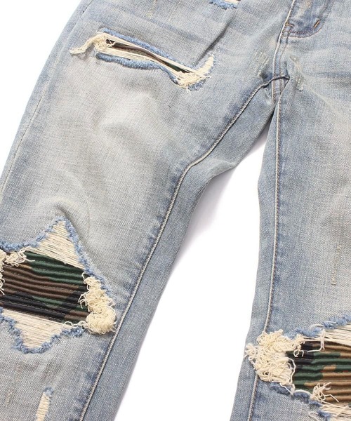 mnml(ミニマル)の「mnml【ミニマル】-X204 CAMO SKINNY FIT DENIM(デニムパンツ・メンズ・インディゴブルー/ブラック系・XL/L/M/S)」の21枚目の写真
