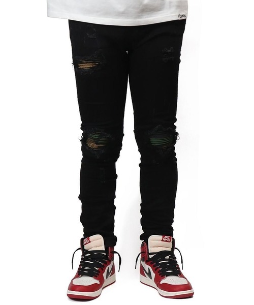 mnml(ミニマル)の「mnml【ミニマル】-X204 CAMO SKINNY FIT DENIM(デニムパンツ・メンズ・インディゴブルー/ブラック系・XL/L/M/S)」の12枚目の写真