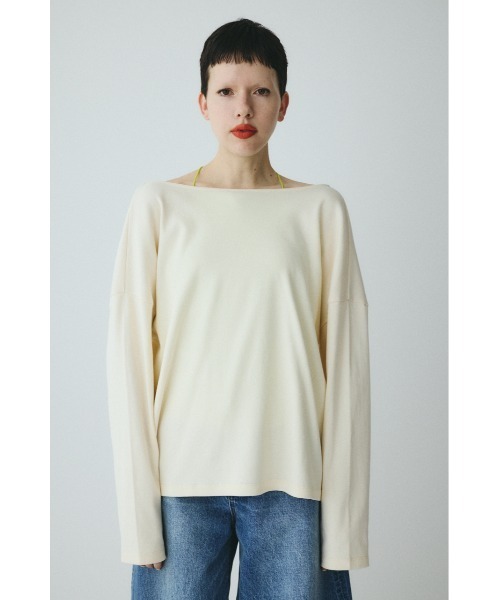 HeRIN.CYE(ヘリンドットサイ)の「2Way over size cut tops 2WAYオーバーサイズカットトップス(Tシャツ/カットソー・レディース・オフホワイト/ブラック/レッド・FREE)」の2枚目の写真