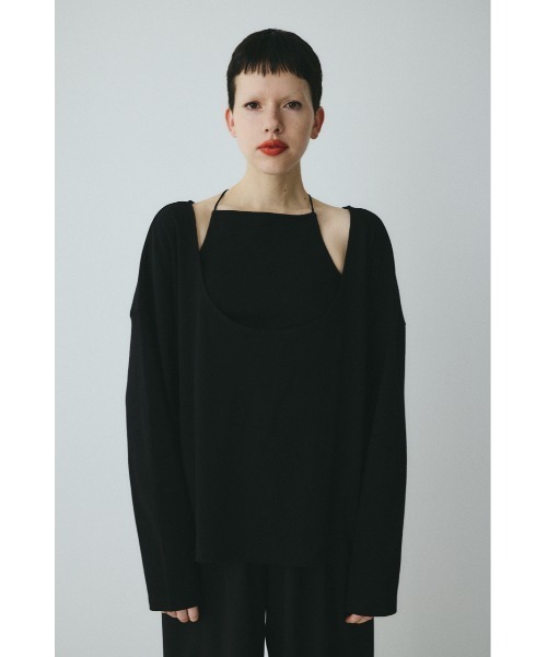 HeRIN.CYE(ヘリンドットサイ)の「2Way over size cut tops 2WAYオーバーサイズカットトップス(Tシャツ/カットソー・レディース・オフホワイト/ブラック/レッド・FREE)」の5枚目の写真
