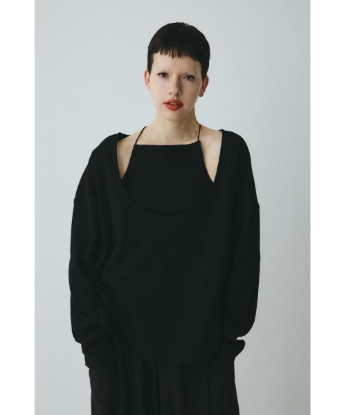 HeRIN.CYE(ヘリンドットサイ)の「2Way over size cut tops 2WAYオーバーサイズカットトップス(Tシャツ/カットソー・レディース・オフホワイト/ブラック/レッド・FREE)」の6枚目の写真