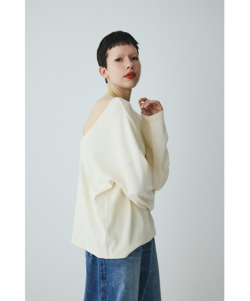 HeRIN.CYE(ヘリンドットサイ)の「2Way over size cut tops 2WAYオーバーサイズカットトップス(Tシャツ/カットソー・レディース・オフホワイト/ブラック/レッド・FREE)」の11枚目の写真