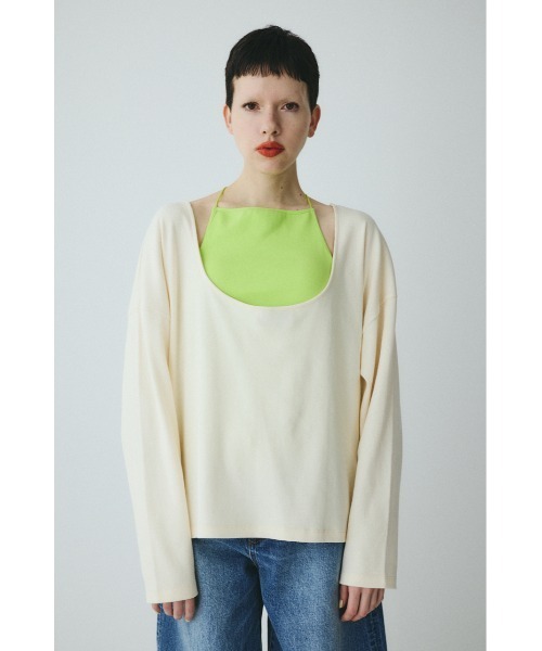 HeRIN.CYE(ヘリンドットサイ)の「2Way over size cut tops 2WAYオーバーサイズカットトップス(Tシャツ/カットソー・レディース・オフホワイト/ブラック/レッド・FREE)」の14枚目の写真