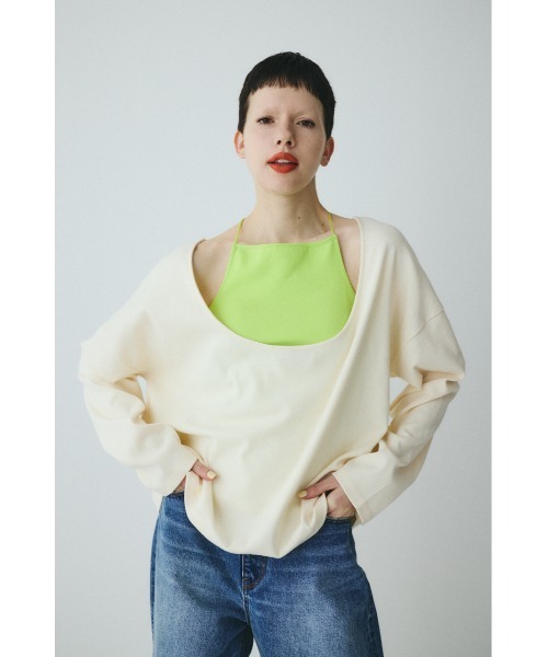 HeRIN.CYE(ヘリンドットサイ)の「2Way over size cut tops 2WAYオーバーサイズカットトップス(Tシャツ/カットソー・レディース・オフホワイト/ブラック/レッド・FREE)」の15枚目の写真