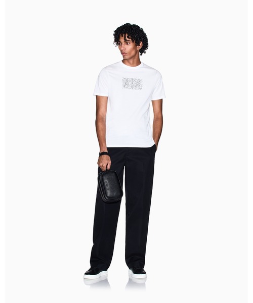 ARMANI EXCHANGE(アルマーニエクスチェンジ)の「【A|X アルマーニ エクスチェンジ】ダイアゴナルオールオーバーロゴ ボックスプリント 半袖クルーネックTシャツ/SLIM(Tシャツ/カットソー・メンズ・ブラック/オフホワイト・MEDIUM/LARGE/X-LARGE/SMALL/X-SMALL/XX-LARGE)」の7枚目の写真