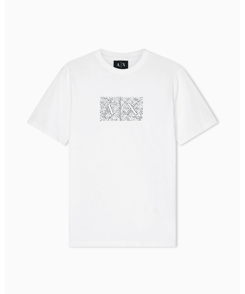 ARMANI EXCHANGE(アルマーニエクスチェンジ)の「【A|X アルマーニ エクスチェンジ】ダイアゴナルオールオーバーロゴ ボックスプリント 半袖クルーネックTシャツ/SLIM(Tシャツ/カットソー・メンズ・ブラック/オフホワイト・MEDIUM/LARGE/X-LARGE/SMALL/X-SMALL/XX-LARGE)」の8枚目の写真