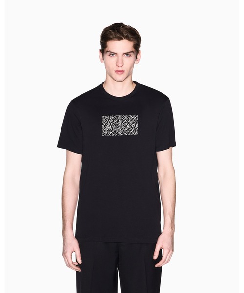 ARMANI EXCHANGE(アルマーニエクスチェンジ)の「【A|X アルマーニ エクスチェンジ】ダイアゴナルオールオーバーロゴ ボックスプリント 半袖クルーネックTシャツ/SLIM(Tシャツ/カットソー・メンズ・ブラック/オフホワイト・MEDIUM/LARGE/X-LARGE/SMALL/X-SMALL/XX-LARGE)」の9枚目の写真