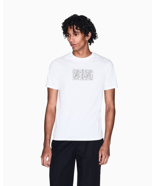 ARMANI EXCHANGE(アルマーニエクスチェンジ)の「【A|X アルマーニ エクスチェンジ】ダイアゴナルオールオーバーロゴ ボックスプリント 半袖クルーネックTシャツ/SLIM(Tシャツ/カットソー・メンズ・ブラック/オフホワイト・MEDIUM/LARGE/X-LARGE/SMALL/X-SMALL/XX-LARGE)」の10枚目の写真
