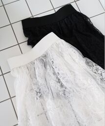 le.coeur blanc（ルクールブラン）の「《WEB限定アイテム》レースレイヤードスカート（付け裾)（スカート）」