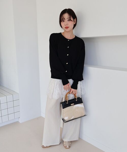 le.coeur blanc（ルクールブラン）の「《WEB限定アイテム》レースレイヤードスカート（付け裾)（スカート・レディース・オフホワイト/ブラック・FREE）」の17枚目の写真