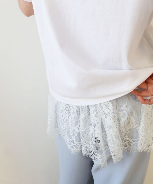 le.coeur blanc（ルクールブラン）の「《WEB限定アイテム》レースレイヤードスカート（付け裾)（スカート・レディース・オフホワイト/ブラック・FREE）」の22枚目の写真