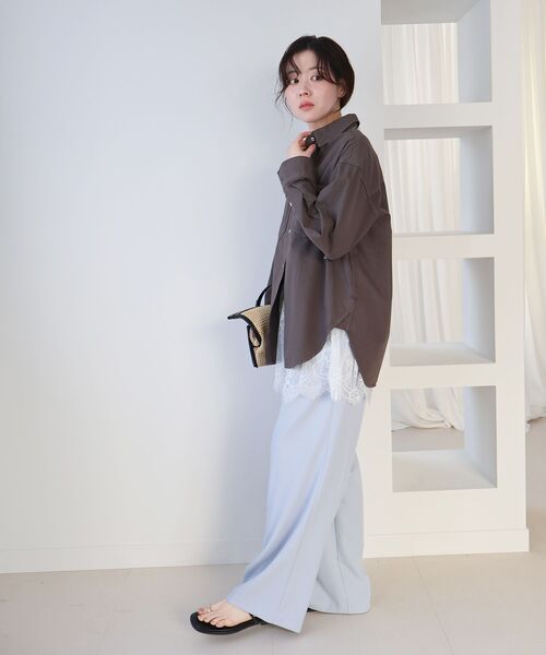 le.coeur blanc（ルクールブラン）の「《WEB限定アイテム》レースレイヤードスカート（付け裾)（スカート・レディース・オフホワイト/ブラック・FREE）」の12枚目の写真