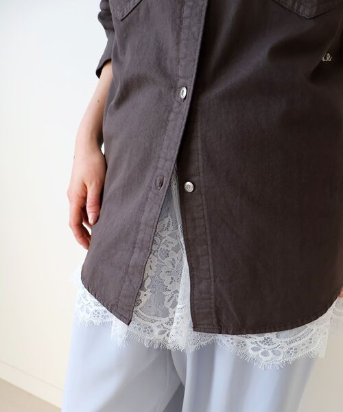 le.coeur blanc（ルクールブラン）の「《WEB限定アイテム》レースレイヤードスカート（付け裾)（スカート・レディース・オフホワイト/ブラック・FREE）」の13枚目の写真