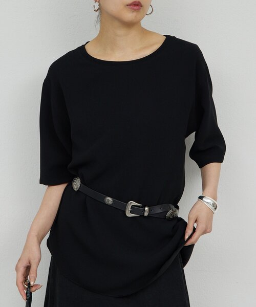 GALLARDAGALANTE(ガリャルダガランテ)の「バックスリットハーフスリーブブラウス(シャツ/ブラウス・レディース・ホワイト/ブラック/イエロー・FREE)」の2枚目の写真