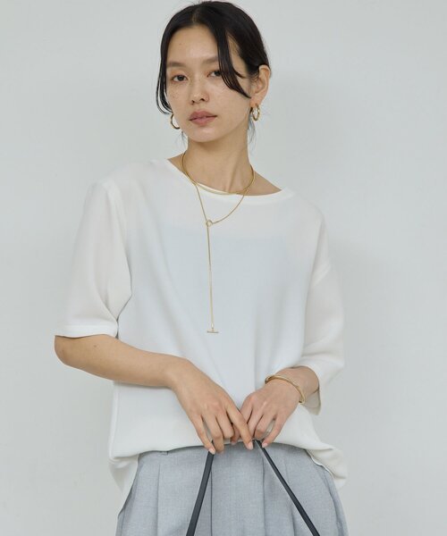 GALLARDAGALANTE(ガリャルダガランテ)の「バックスリットハーフスリーブブラウス(シャツ/ブラウス・レディース・ホワイト/ブラック/イエロー・FREE)」の7枚目の写真