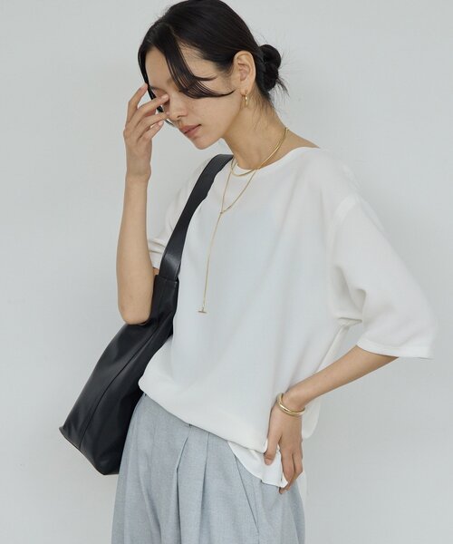 GALLARDAGALANTE(ガリャルダガランテ)の「バックスリットハーフスリーブブラウス(シャツ/ブラウス・レディース・ホワイト/ブラック/イエロー・FREE)」の8枚目の写真