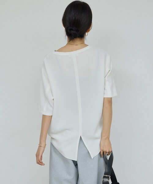 GALLARDAGALANTE(ガリャルダガランテ)の「バックスリットハーフスリーブブラウス(シャツ/ブラウス・レディース・ホワイト/ブラック/イエロー・FREE)」の9枚目の写真