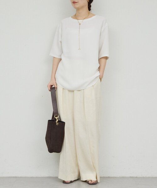 GALLARDAGALANTE(ガリャルダガランテ)の「バックスリットハーフスリーブブラウス(シャツ/ブラウス・レディース・ホワイト/ブラック/イエロー・FREE)」の16枚目の写真