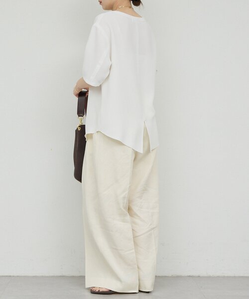 GALLARDAGALANTE(ガリャルダガランテ)の「バックスリットハーフスリーブブラウス(シャツ/ブラウス・レディース・ホワイト/ブラック/イエロー・FREE)」の17枚目の写真