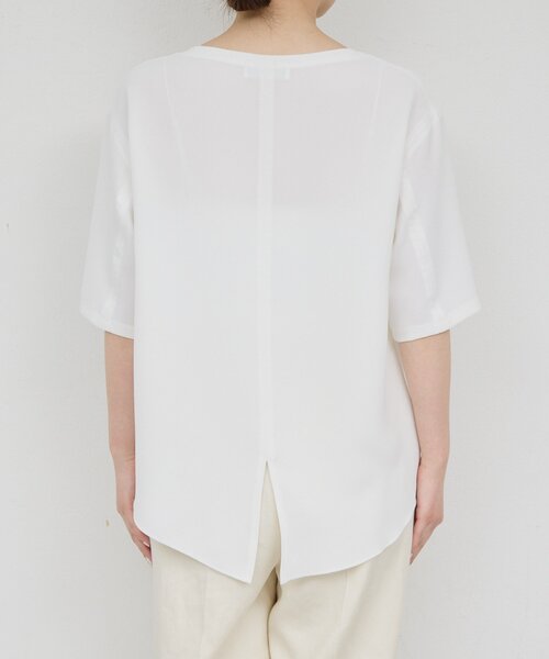 GALLARDAGALANTE(ガリャルダガランテ)の「バックスリットハーフスリーブブラウス(シャツ/ブラウス・レディース・ホワイト/ブラック/イエロー・FREE)」の21枚目の写真