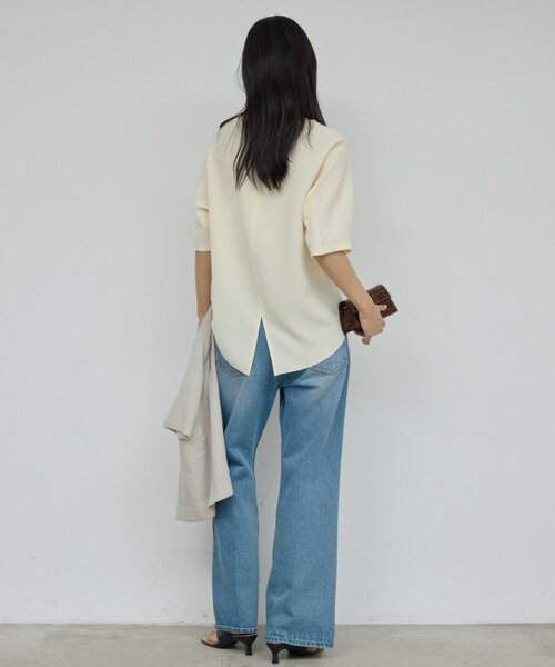 GALLARDAGALANTE(ガリャルダガランテ)の「バックスリットハーフスリーブブラウス(シャツ/ブラウス・レディース・ホワイト/ブラック/イエロー・FREE)」の5枚目の写真