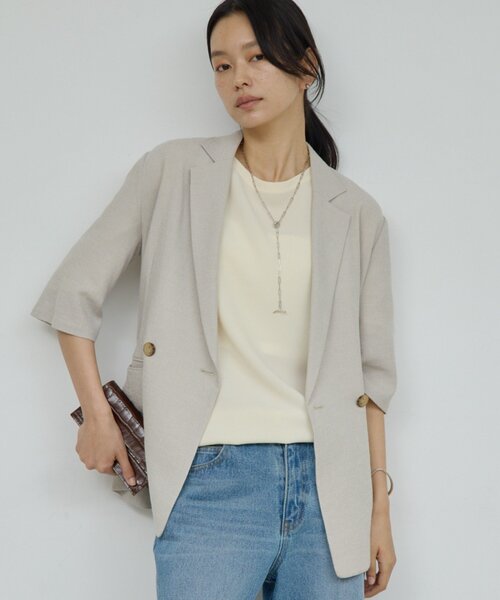 GALLARDAGALANTE(ガリャルダガランテ)の「バックスリットハーフスリーブブラウス(シャツ/ブラウス・レディース・ホワイト/ブラック/イエロー・FREE)」の6枚目の写真