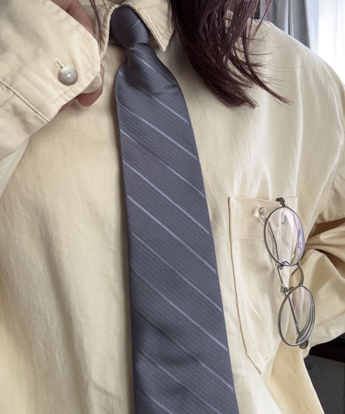 ARTIFICIAL SWEETENER(アーティフィシャル スウィートナー)の「【 ARTIFICIAL SWEETENER 】 ストライプ デザイン ネクタイ(ネクタイ・メンズ・グレー/ブラック/ブラック系1・FREE)」の3枚目の写真