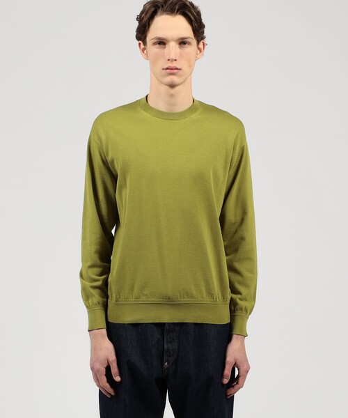 TOMORROWLAND （トゥモローランド）の「TOMORROWLAND tricot ギザコットン クルーネックプルオーバーニット（ニット/セーター・メンズ・チャコールグレー/ダークブルー/グレイッシュベージュ/ブラック/グリーン/ライトグリーン/テラコッタ/ピンク/ライトグレー・L/M/S/XS）」の11枚目の写真