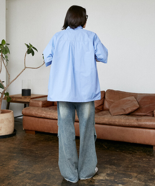 PUBLUX（パブリュクス）の「PUBLUX/パブリュクス LOVE POP STUDIO レギュラーカラー ハーフスリーブ シャツ　限定展開（シャツ/ブラウス・メンズ・サックスブルー/ネイビー/グレー/ブルー・SMALL/LARGE/MEDIUM）」の21枚目の写真