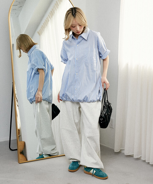 PUBLUX（パブリュクス）の「PUBLUX/パブリュクス LOVE POP STUDIO レギュラーカラー ハーフスリーブ シャツ　限定展開（シャツ/ブラウス・メンズ・サックスブルー/ネイビー/グレー/ブルー・SMALL/LARGE/MEDIUM）」の16枚目の写真