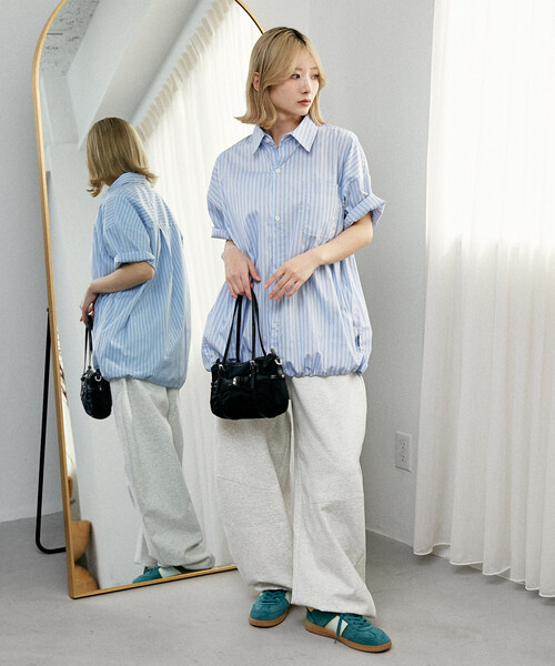 PUBLUX（パブリュクス）の「PUBLUX/パブリュクス LOVE POP STUDIO レギュラーカラー ハーフスリーブ シャツ　限定展開（シャツ/ブラウス・メンズ・サックスブルー/ネイビー/グレー/ブルー・SMALL/LARGE/MEDIUM）」の18枚目の写真