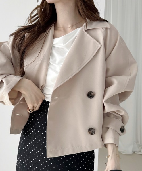 Ada.（エイダ）の「ショート トレンチコート（トレンチコート・レディース・ネイビー/ベージュ/ライトベージュ・FREE）」の2枚目の写真