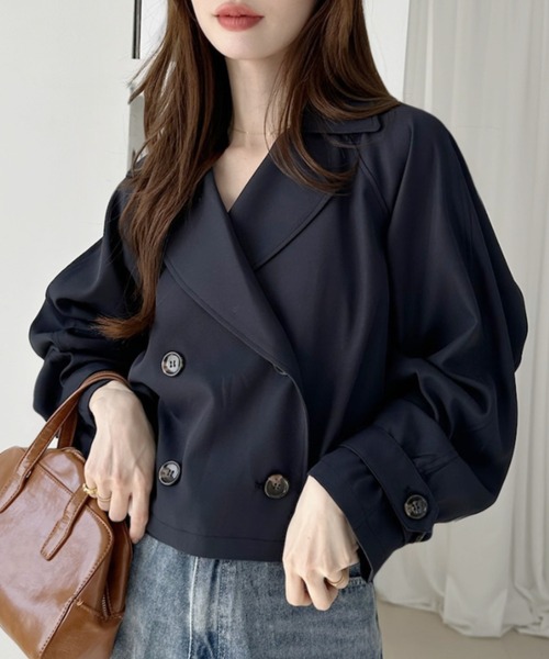 Ada.（エイダ）の「ショート トレンチコート（トレンチコート・レディース・ネイビー/ベージュ/ライトベージュ・FREE）」の3枚目の写真