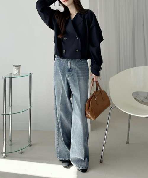 Ada.（エイダ）の「ショート トレンチコート（トレンチコート・レディース・ネイビー/ベージュ/ライトベージュ・FREE）」の10枚目の写真