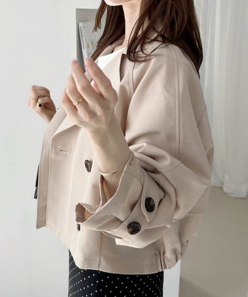 Ada.（エイダ）の「ショート トレンチコート（トレンチコート・レディース・ネイビー/ベージュ/ライトベージュ・FREE）」の15枚目の写真