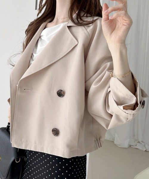 Ada.（エイダ）の「ショート トレンチコート（トレンチコート・レディース・ネイビー/ベージュ/ライトベージュ・FREE）」の16枚目の写真