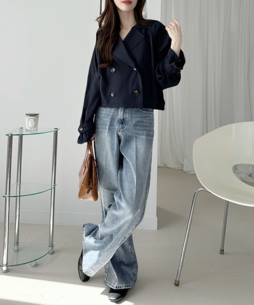 Ada.（エイダ）の「ショート トレンチコート（トレンチコート・レディース・ネイビー/ベージュ/ライトベージュ・FREE）」の13枚目の写真