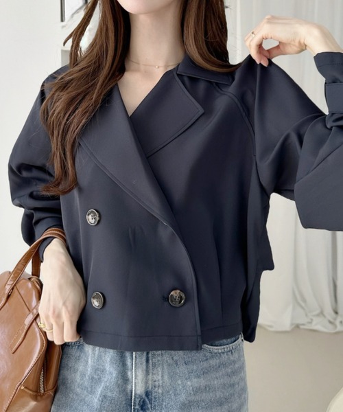 Ada.（エイダ）の「ショート トレンチコート（トレンチコート・レディース・ネイビー/ベージュ/ライトベージュ・FREE）」の11枚目の写真