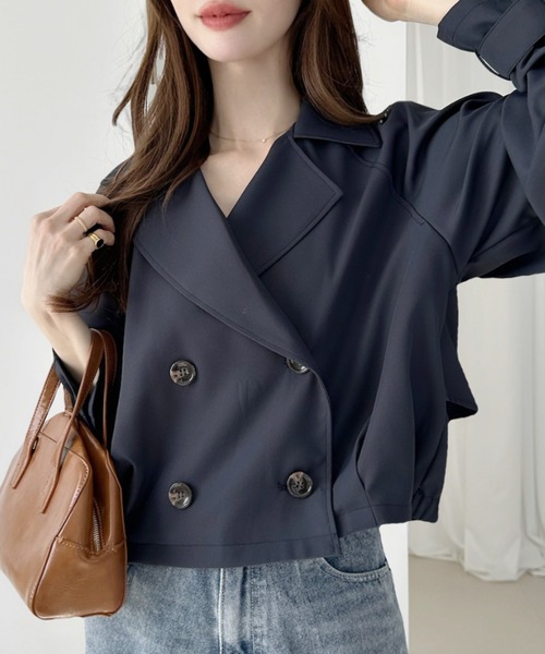 Ada.（エイダ）の「ショート トレンチコート（トレンチコート・レディース・ネイビー/ベージュ/ライトベージュ・FREE）」の8枚目の写真