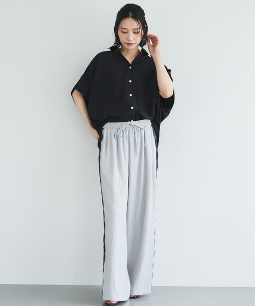 Doux archives(ドゥアルシーヴ)の「サイドラインレースギャザーパンツ(その他パンツ・レディース・ベージュ/ブルー系その他/グレー・FREE)」の12枚目の写真