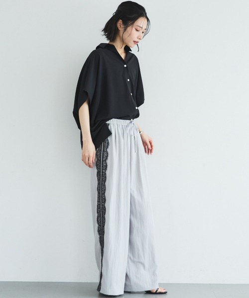 Doux archives(ドゥアルシーヴ)の「サイドラインレースギャザーパンツ(その他パンツ・レディース・ベージュ/ブルー系その他/グレー・FREE)」の13枚目の写真