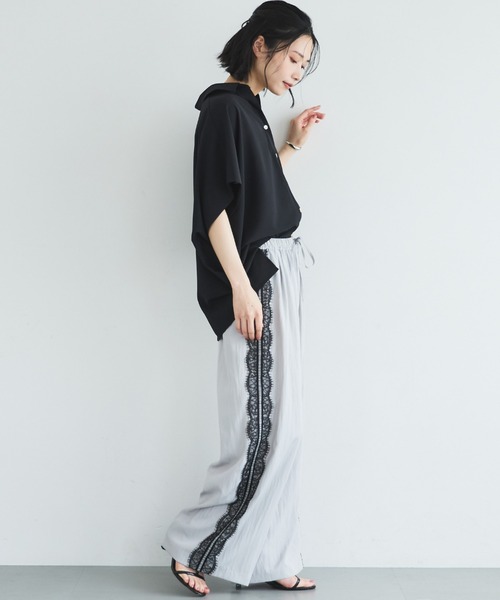 Doux archives(ドゥアルシーヴ)の「サイドラインレースギャザーパンツ(その他パンツ・レディース・ベージュ/ブルー系その他/グレー・FREE)」の14枚目の写真