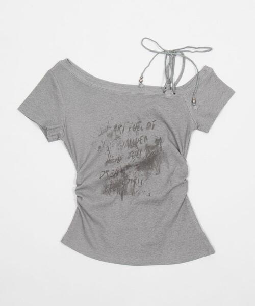dispark（ディスパーク）の「DISPARK/【26年春夏新作】グラフィックワンショルT（Tシャツ/カットソー・レディース・ホワイト/杢グレー・FREE）」の11枚目の写真
