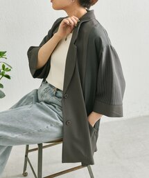 ear PAPILLONNER（イアパピヨネ）の「切替半袖ジャケット【SUM1 STYLE】（その他アウター）」