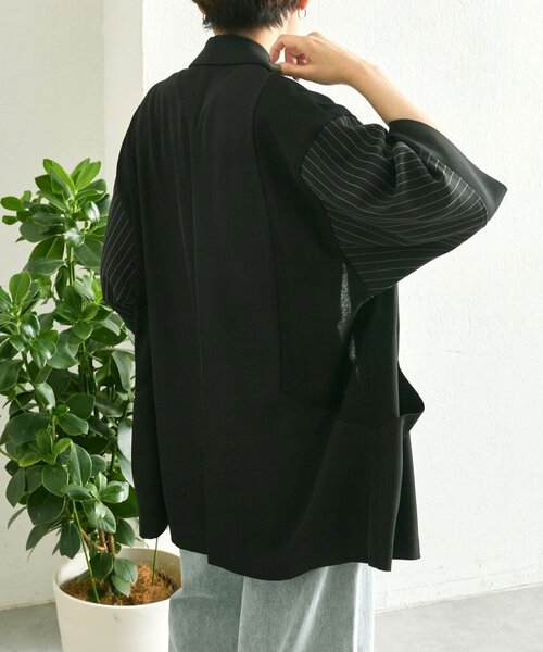 ear PAPILLONNER（イアパピヨネ）の「切替半袖ジャケット【SUM1 STYLE】（その他アウター・レディース・チャコールグレー/ブラック/キャメル・FREE）」の20枚目の写真